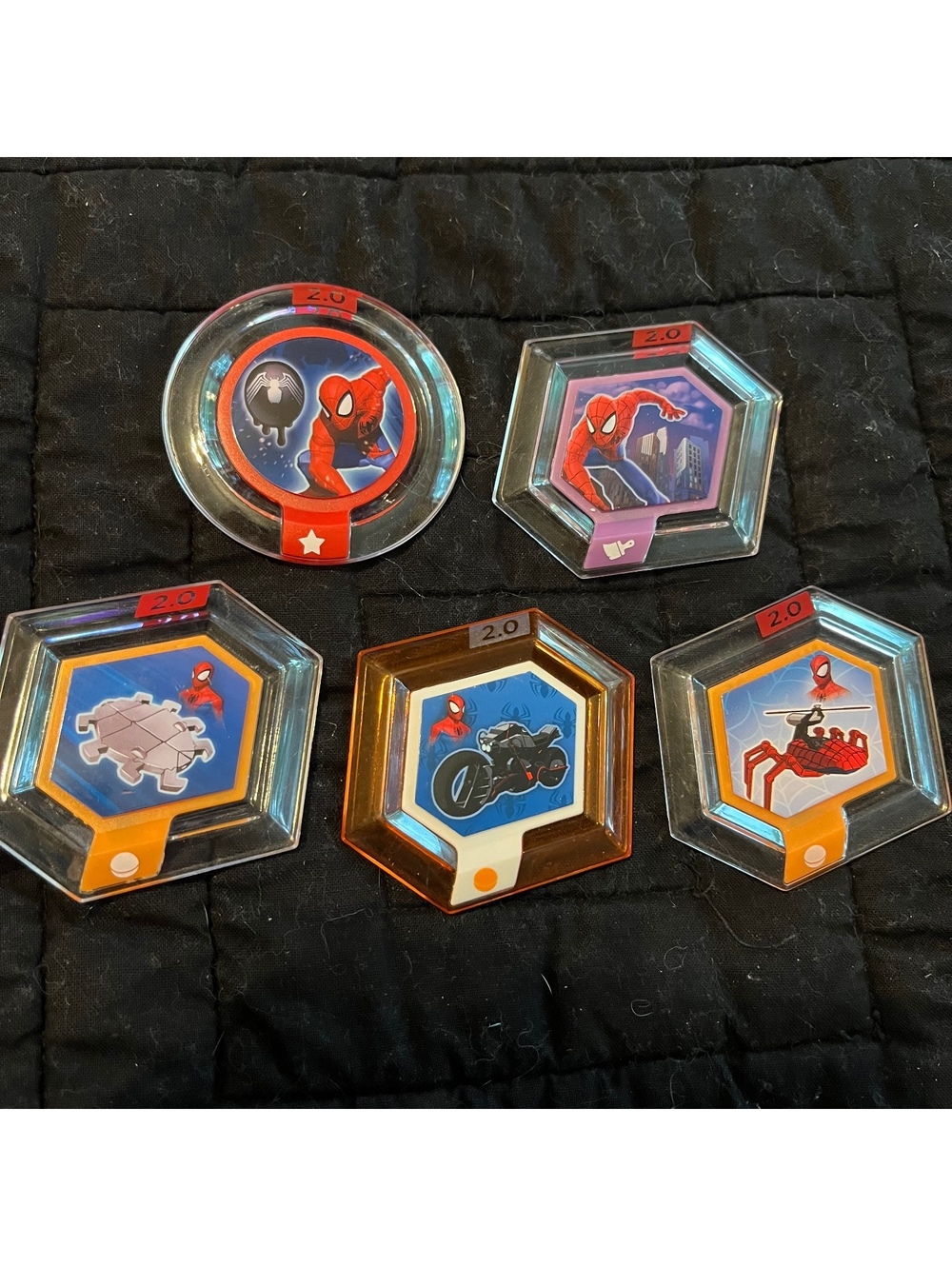 Disney Infinity 2.0 Marvel Super Ultimate Spider-Man Power Disc 5-Piece Lot